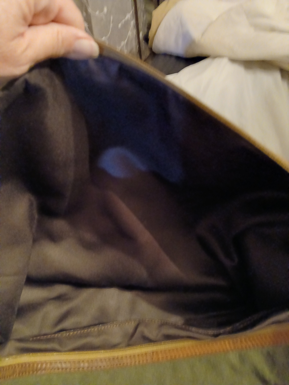 Myra Bag Olive Green Canvas & Brown Leather Weekender - Picture 12 of 16